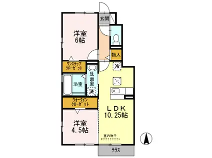 グランメール(2LDK/1階)の間取り写真