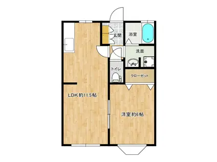 ハイメゾン(1LDK/1階)の間取り写真