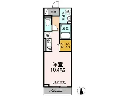 プランドールヒルズ(ワンルーム/3階)の間取り写真