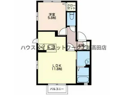 シャーメゾン 高田(1LDK/1階)の間取り写真