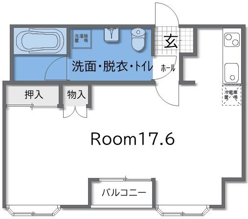 Fメゾン(ワンルーム/2階)の間取り写真
