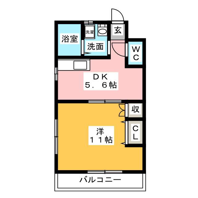 サンクレスト(1DK/2階)の間取り写真