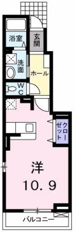 セレブリティD(ワンルーム/1階)の間取り写真