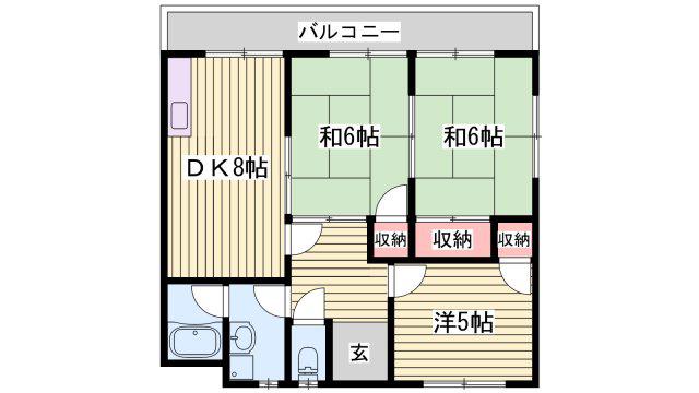 辻井レジデンス(3DK/3階)の間取り写真