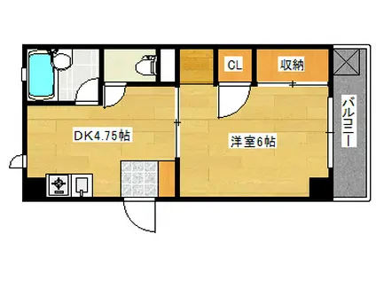 藤ビルツー(1DK/1階)の間取り写真