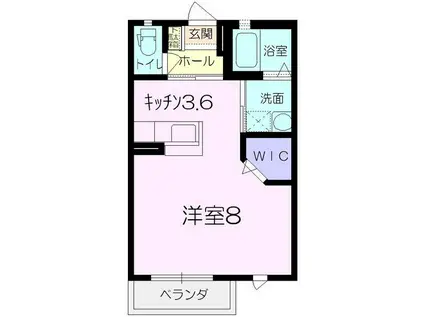 メゾン・ド・武雄 B(1K/2階)の間取り写真