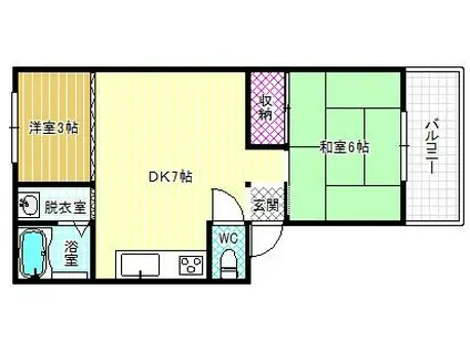 喜美マンション(2DK/3階)の間取り写真