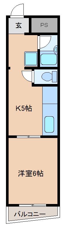 ビアンコディモーラ(1DK/4階)の間取り写真