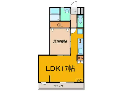 アネシス東屋(1LDK/2階)の間取り写真