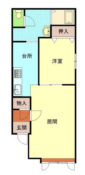 アングレー17(1LDK/1階)の間取り写真