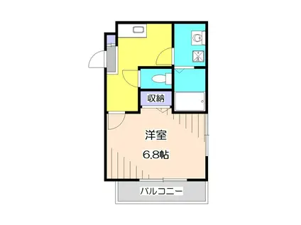 MELDIA入間市II(1K/1階)の間取り写真