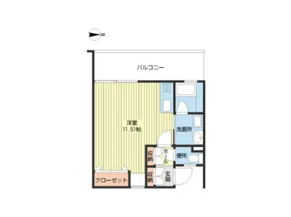 SURF SIDE 7(ワンルーム/2階)の間取り写真