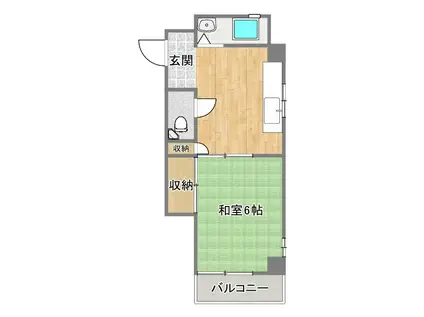 神戸蒟蒻会館(1DK/4階)の間取り写真