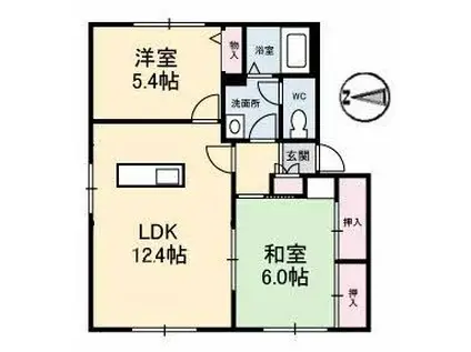 アークヒルズ中村G棟(2LDK/1階)の間取り写真