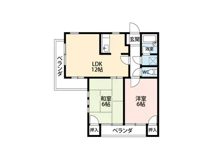 ロイヤル長草(2LDK/2階)の間取り写真