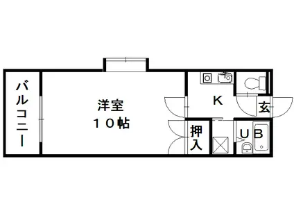 ソレイユ(1K/3階)の間取り写真