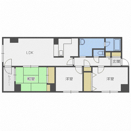 トーワ北7条(3LDK/5階)の間取り写真