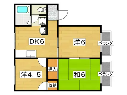 レジデンスJOY(3DK/1階)の間取り写真