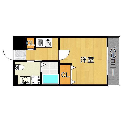 エクセル杭全(1K/3階)の間取り写真