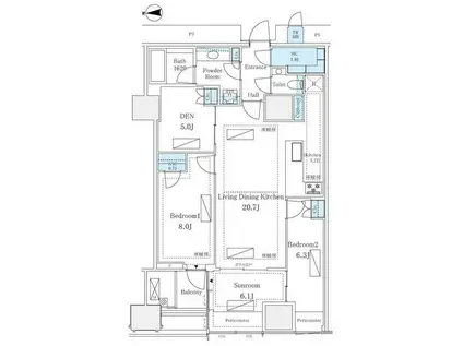 三田ガーデンヒルズ(2SLDK/13階)の間取り写真