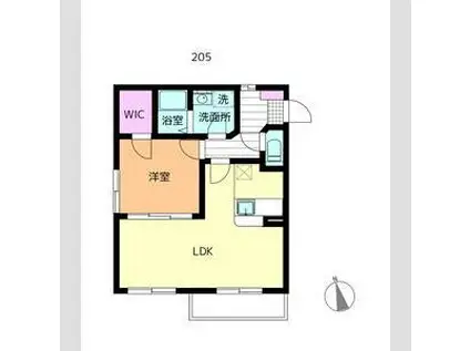 ロイヤル伊福(1LDK/2階)の間取り写真
