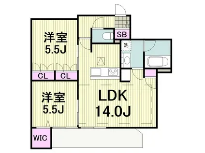 LAULEA´A(2LDK/1階)の間取り写真