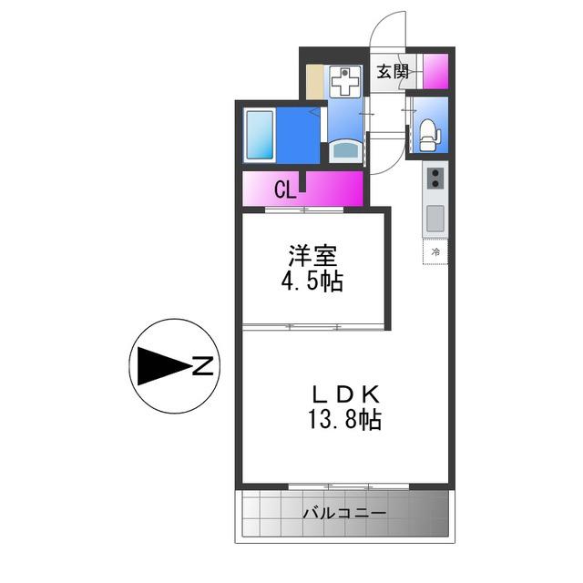 プレジオ永和ASIAN(1LDK/9階)の間取り写真