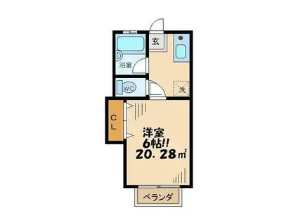 カサ・アギーラ(1K/1階)の間取り写真