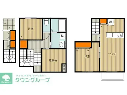 ファビラスハウスA棟(2LDK/1階)の間取り写真