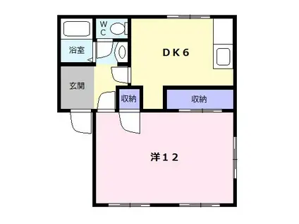 パレス友(1DK/1階)の間取り写真