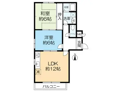 メゾンウエダ(2LDK/3階)の間取り写真