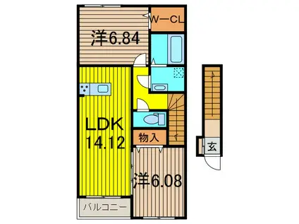 PREMEAL(2LDK/2階)の間取り写真