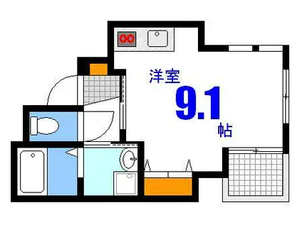 リバーコート住吉町(ワンルーム/4階)の間取り写真