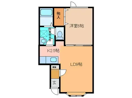 アークリビオン(1LDK/1階)の間取り写真