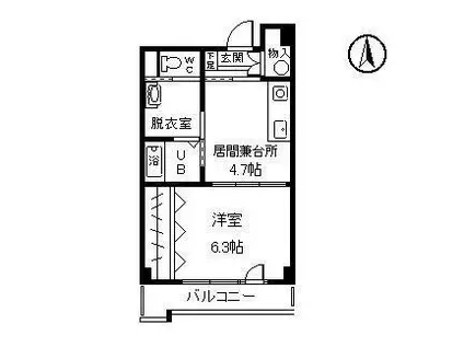 マンションふるさと館(1DK/3階)の間取り写真