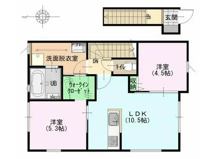 グラン・パレスかほくII(2LDK/2階)の間取り写真