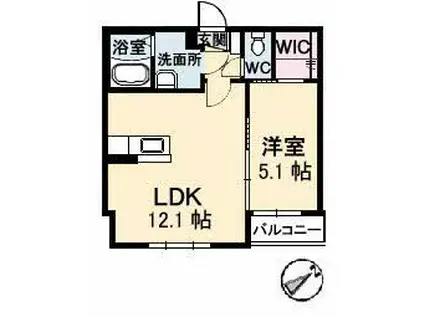 リバーサイドY(1LDK/2階)の間取り写真