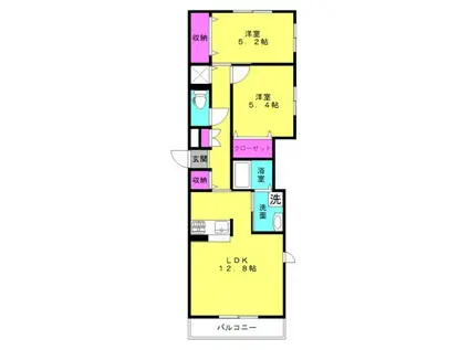 メゾン オルタンシア(2LDK/3階)の間取り写真