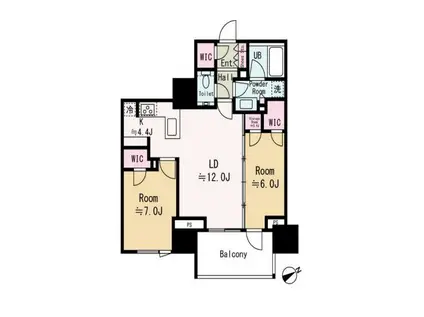 グランドヒルズ恵比寿(2LDK/8階)の間取り写真