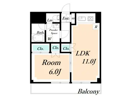 エクセル高梨(1LDK/1階)の間取り写真