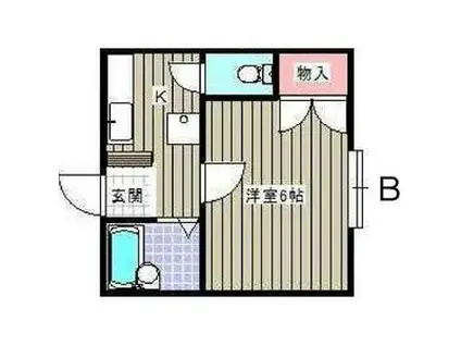 名東レジデンスII(1K/1階)の間取り写真
