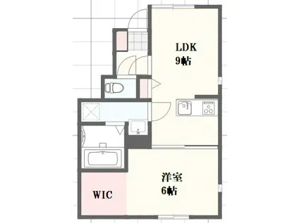 RIN BLOOM(1LDK/1階)の間取り写真