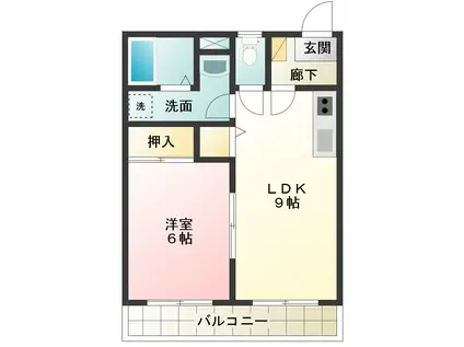 NSハイツB(1LDK/2階)の間取り写真