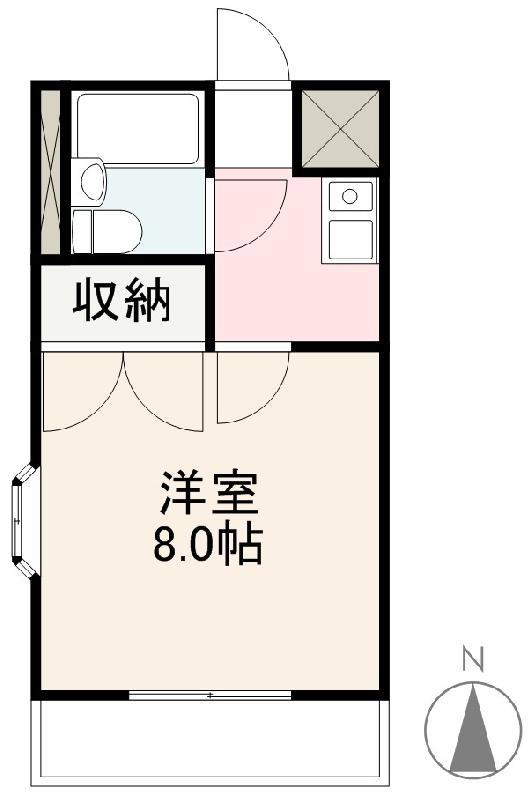 アクティブ福岡町(1K/2階)の間取り写真