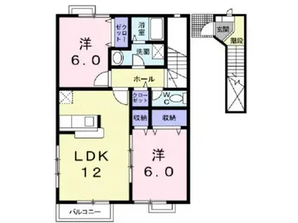 ボナ-ルメゾンUB(2LDK/2階)の間取り写真