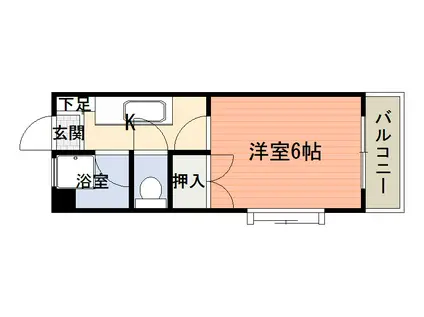 唐湊NIIビル(1K/3階)の間取り写真