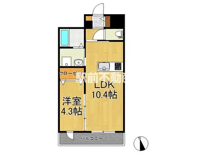 SK千鳥駅前(1LDK/8階)の間取り写真