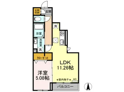 ISガーデン(1LDK/1階)の間取り写真