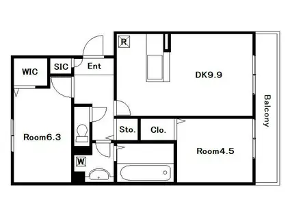 ICHI宮の下(2LDK/2階)の間取り写真