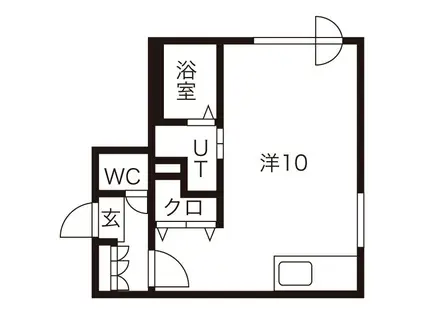 クローバーホーム美園(ワンルーム/2階)の間取り写真